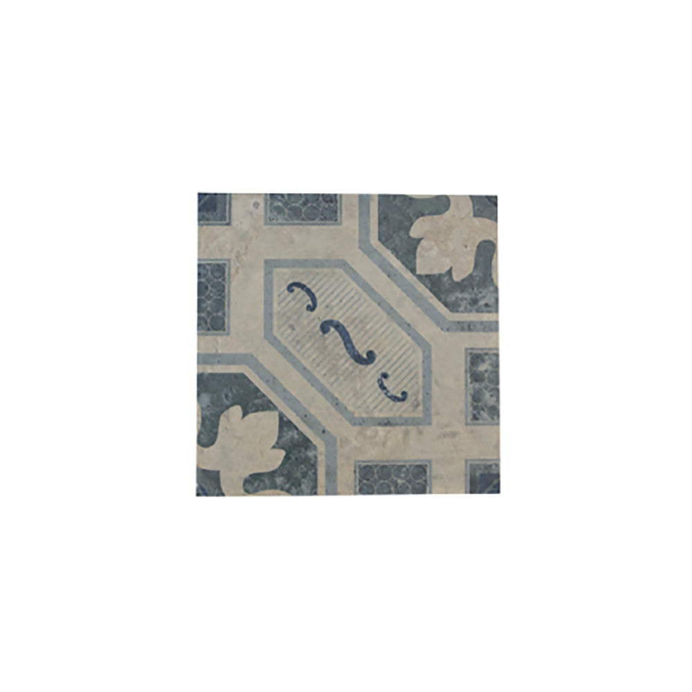 TILES - INDIVIDUAL PATTERNED - BLUE WHITE GREY