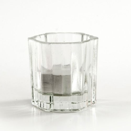 VOTIVE HOLDER - GLASS RIDGE 6CM X 6CM