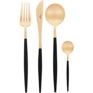 CUTLERY BLACK AND GOLD SPOON