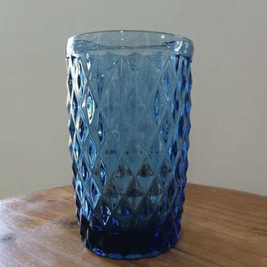 GLASSWARE - TEXTURED - TUMBLER - BLUE