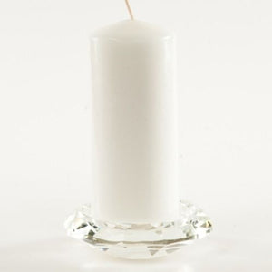 CANDLE TRAY - CRYSTAL 11CM WIDE (EXCL CANDLE) CANDLE WIDTH 8CM OR LESS