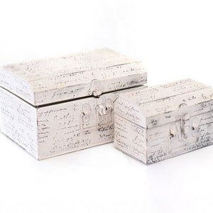 METAL BOXES - WHITE   (SET OF 2)