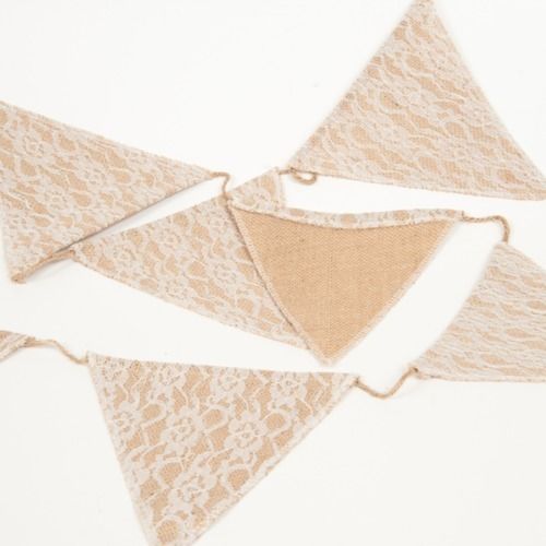 BUNTING - HESSIAN WITH LACE OVERLAY 3M