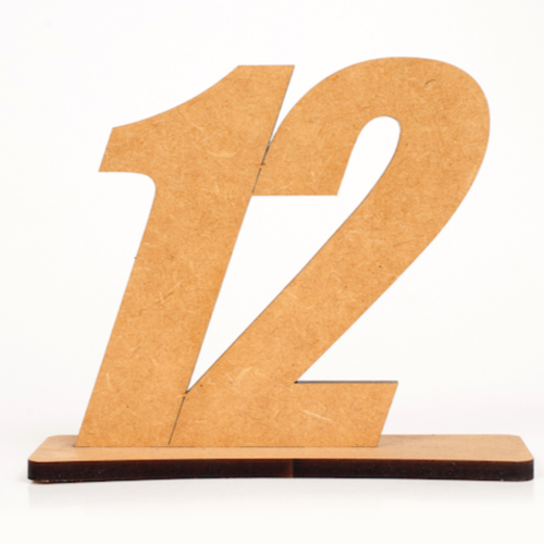 TABLE NUMBER - LAZERCUT ON STAND 13CM X 12CM